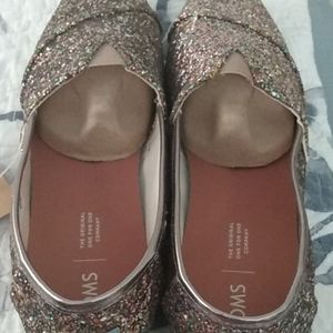 Toms multi party glitter shoes women's size 10.